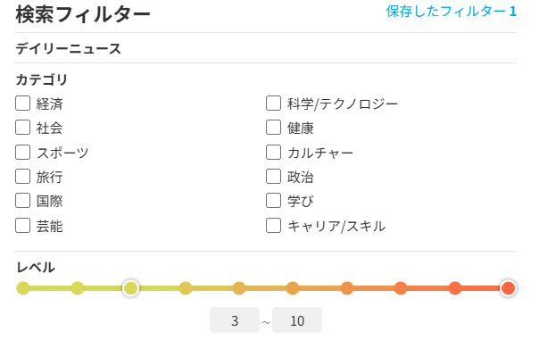 デイリーニュースの検索機能