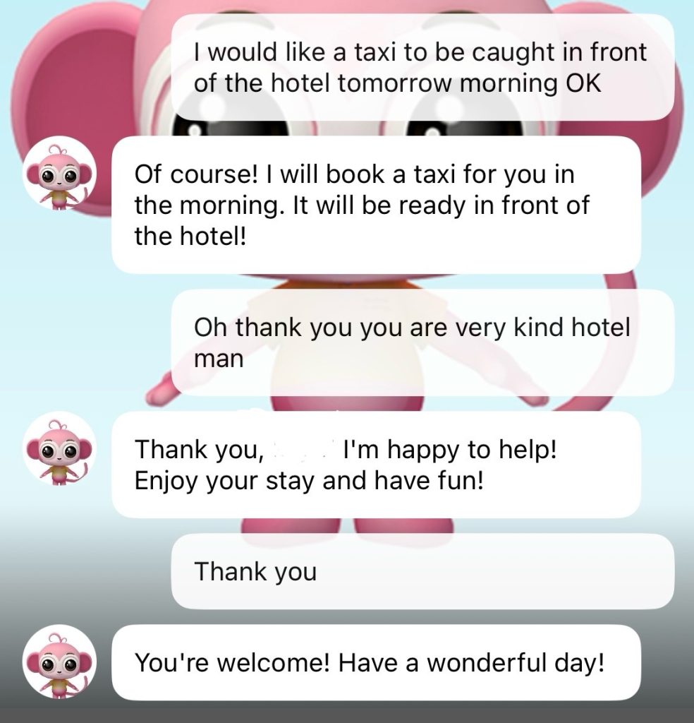 AI英会話フリートーク、ホテルの会話4